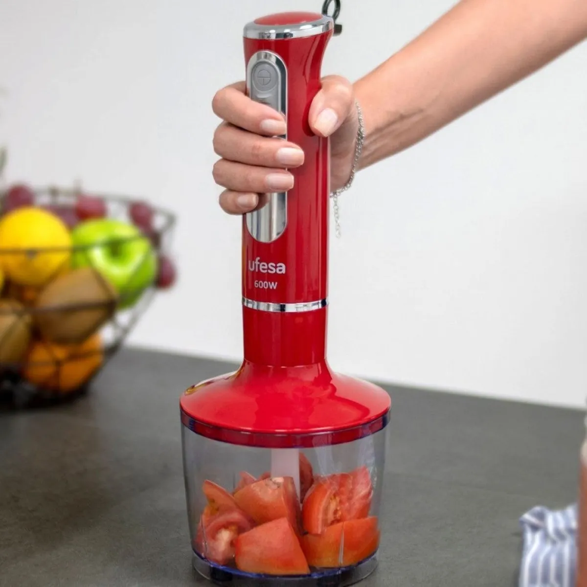 Ufesa Batidora de mano BP3443 Rouge 600W con accesorios