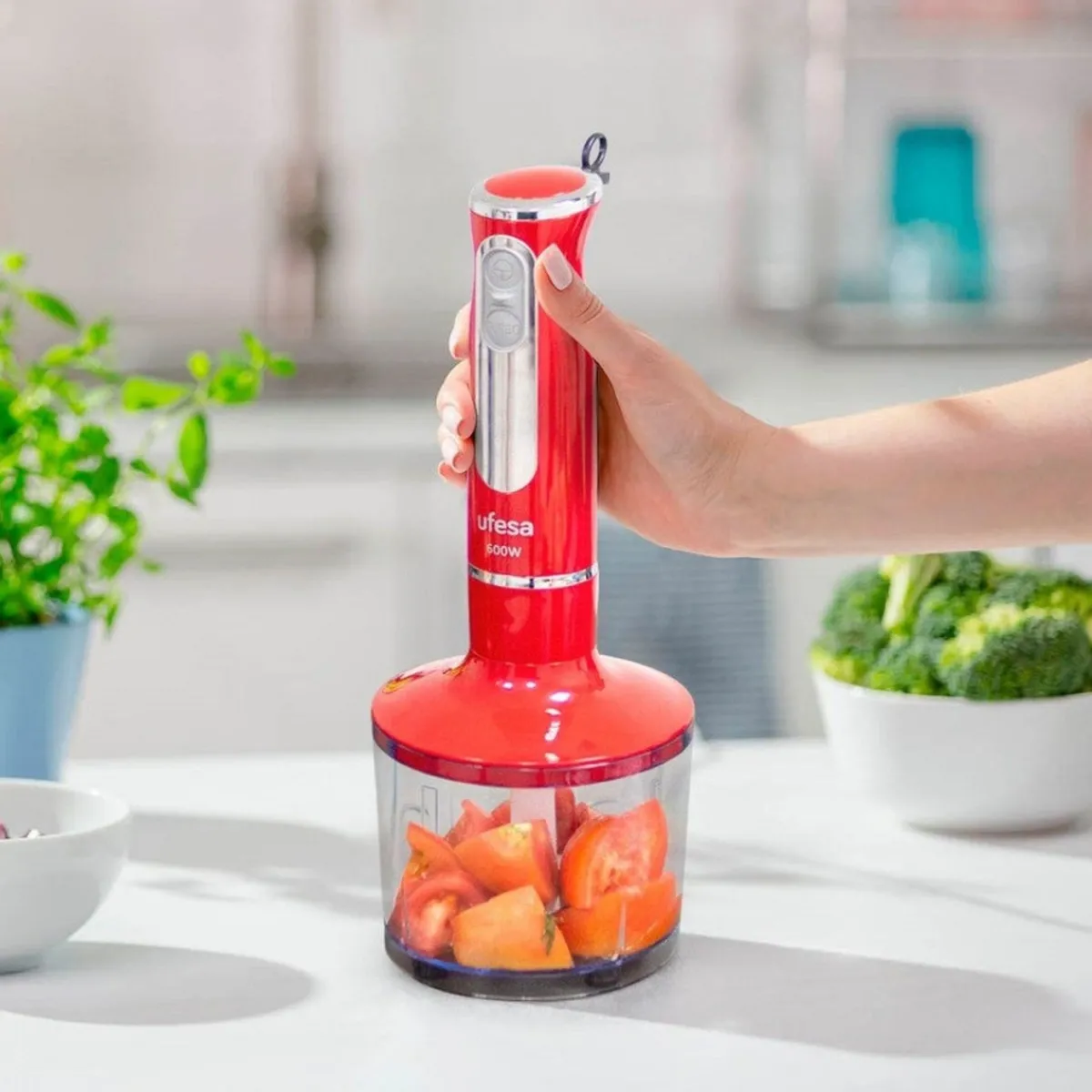 Ufesa Batidora de mano BP3443 Rouge 600W con accesorios