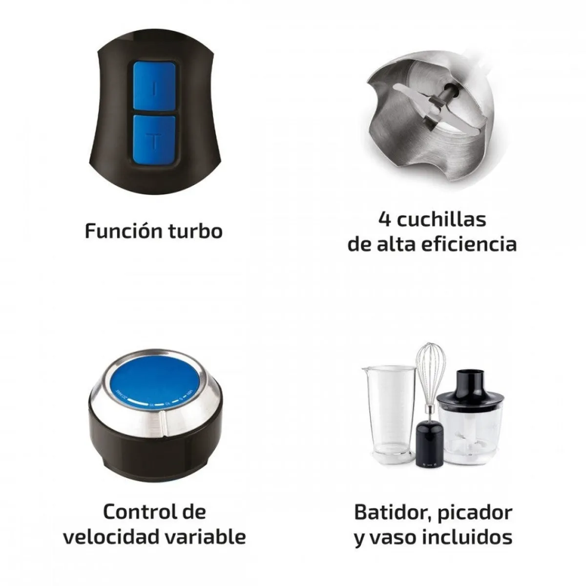 Ufesa Batidora de mano Vario 1450W Max con accesorios