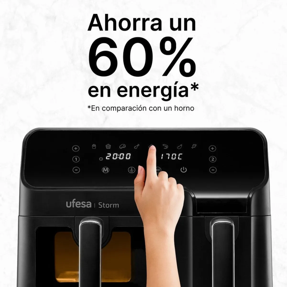 Ufesa Freidora de aire doble cubeta 5.5L + 3.5L Storm