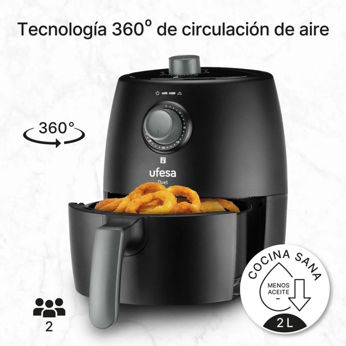 Ufesa Freidora de aire 2L Duet