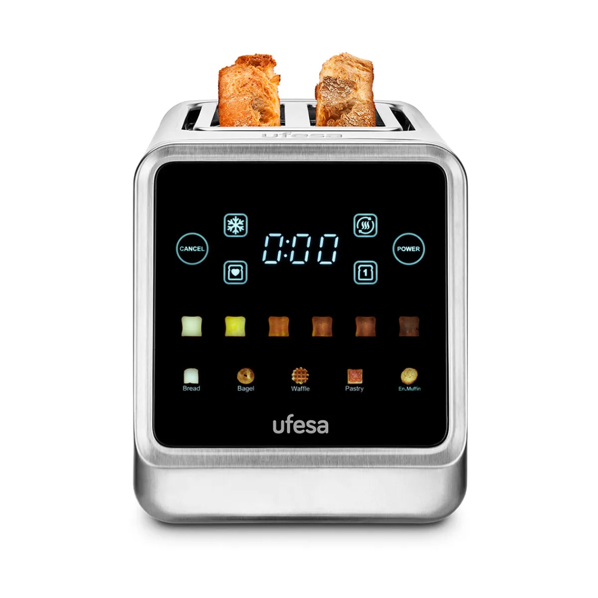 Ufesa Tostador digital OneTouch Duo de 2 ranuras 850W